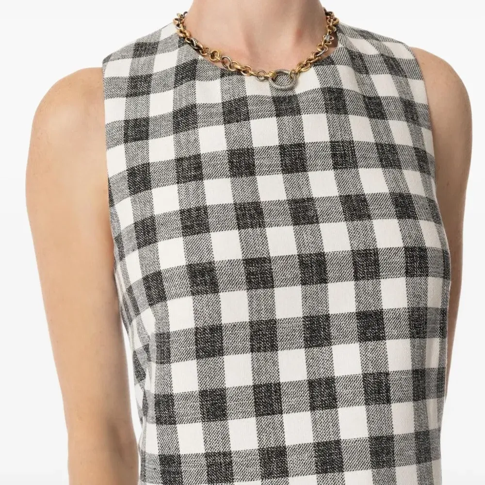 Клетчатый топ без рукавов Клетчатый топ без рукавов