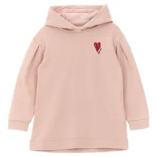 Мини-платье с капюшоном и принтом в виде сердец