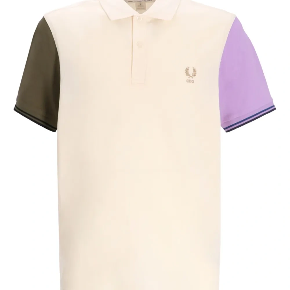 Поло из хлопка с цветными вставками