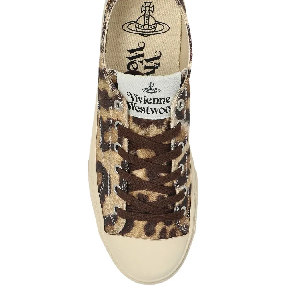 Кроссовки на шнуровке с анималистичным принтом