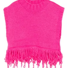 Вязаный топ с бахромой