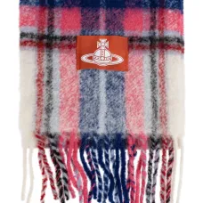 Шарф в клетку с бахромой