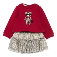 Комплект с юбкой с оборками и леопардовым принтом