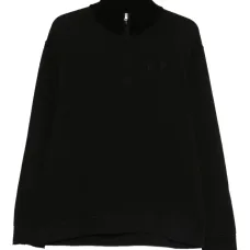 Свитшот с молнией до середины и вышитым логотипом