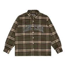 Фланелевая рубашка с нашивками и длинным рукавом