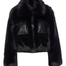 Укороченная куртка из искусственного меха