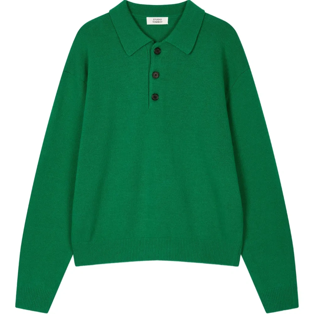 Тонкий трикотажный джемпер-поло