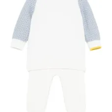 Вязаный комплект для младенца с текстурированными вставками