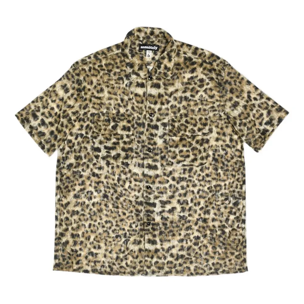 Рубашка с короткими рукавами и леопардовым принтом