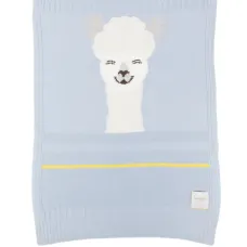 Вязаный плед с ламами (интарсия)