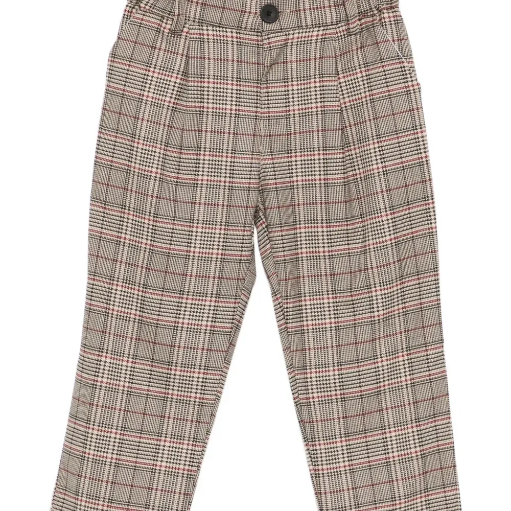 Брюки в клетку на резинке