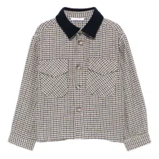 Рубашка с воротником и узором "гусиная лапка" Рубашка с воротником и узором "гусиная лапка"