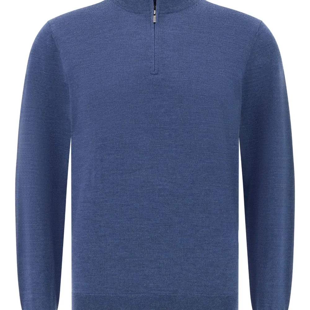 Джемпер с полуворотником на молнии из мериносовой шерсти