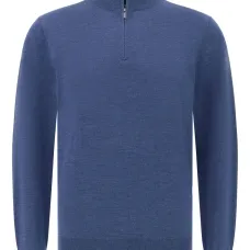 Джемпер с полуворотником на молнии из мериносовой шерсти