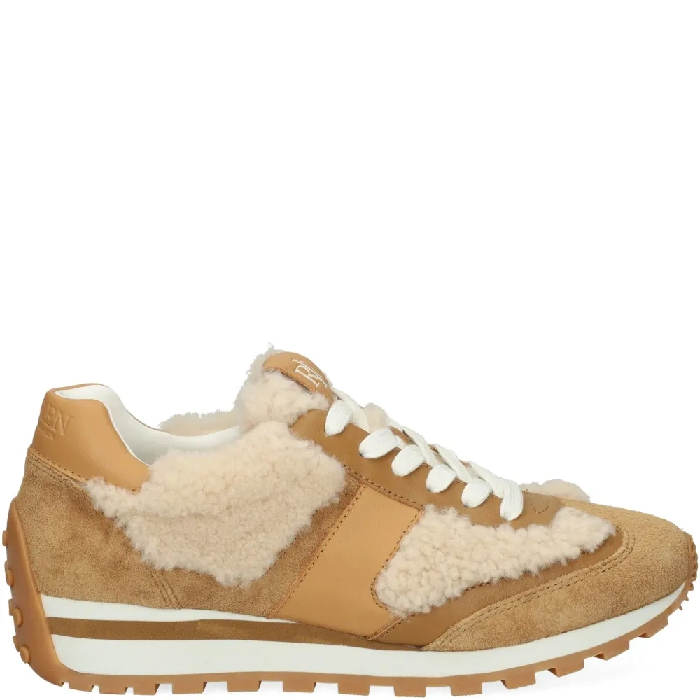 Кроссовки из замши с отделкой из овчины