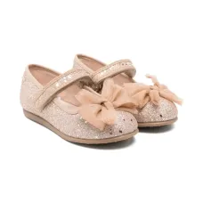 Балетки с бантом и блестками