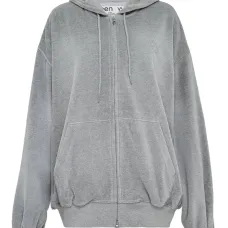 Велюровая укороченная худи на молнии