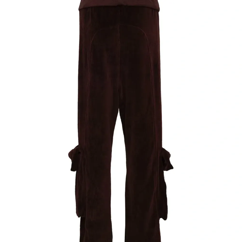 Вельветовые карго-брюки с подвернутой талией