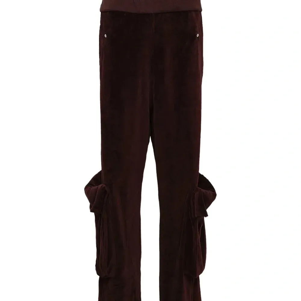 Вельветовые карго-брюки с подвернутой талией