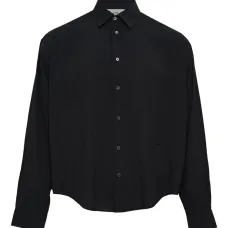 Рубашка с длинными рукавами и закруглённым подолом