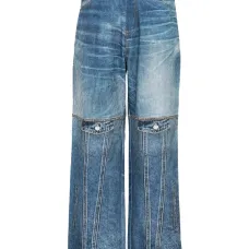 Джинсы в технике пэчворк