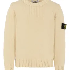 Свитер с круглым вырезом и нашивкой с логотипом