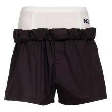 Шорты с эластичным поясом и логотипной нашивкой
