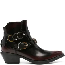 Остроконечные ботинки с ремешком и пряжкой