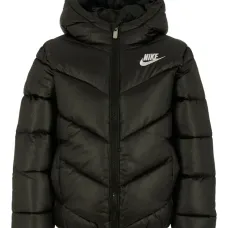 Стёганая пуховая куртка с капюшоном и узором «ёлочка»