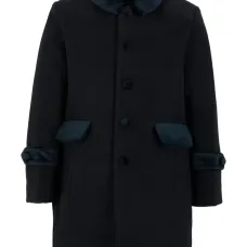 Пальто на пуговицах с бархатной отделкой Пальто на пуговицах с бархатной отделкой