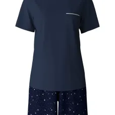 Пижама с принтом в виде звезд и нагрудным карманом Пижама с принтом в виде звезд и нагрудным карманом