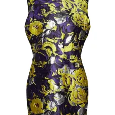 Платье с принтом в виде мазков и цветочным узором