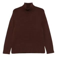 Свитер в рубчик с высоким воротником