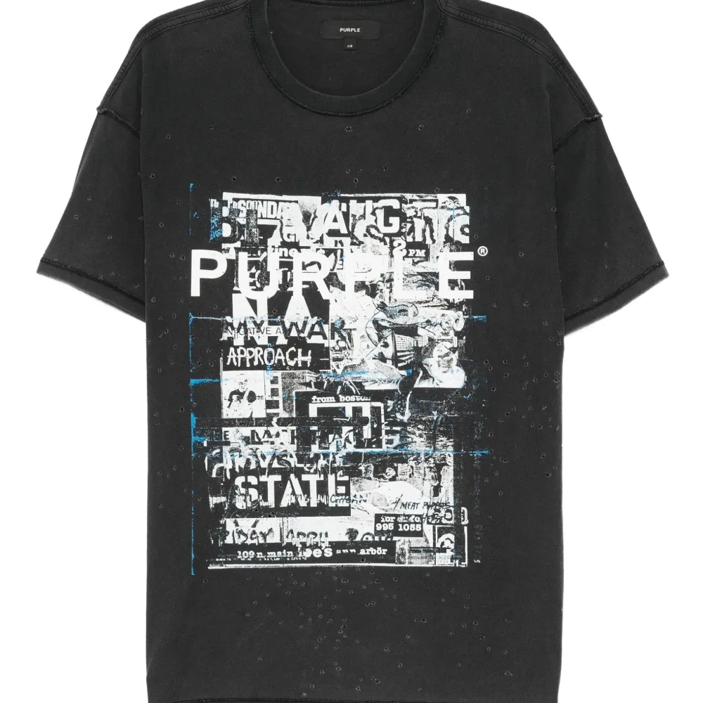 Футболка с графическим принтом и эффектом потертости