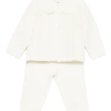 Костюм с брюками, отделанными кружевом