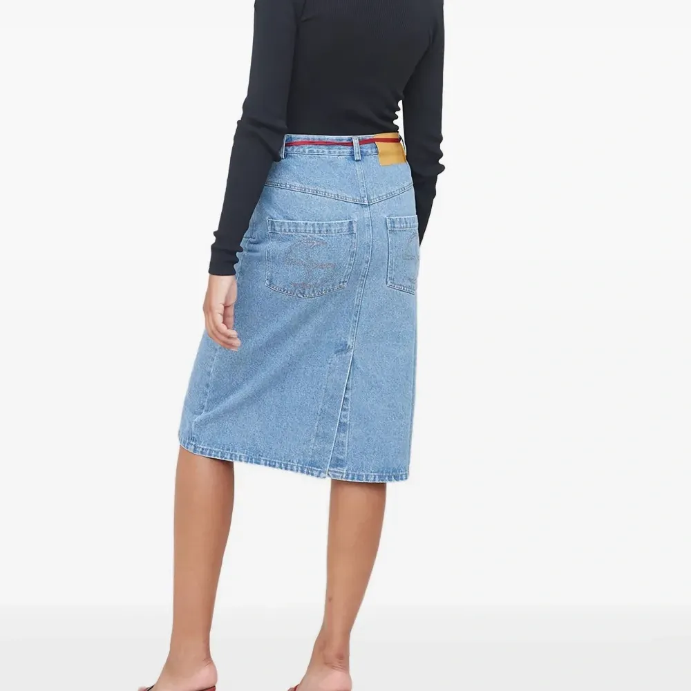 Джинсовая юбка миди