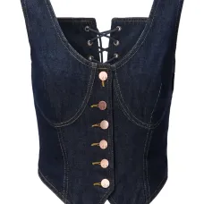 Жилет на шнуровке с застёжкой на пуговицы