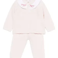 Вязаный боди с вышитым воротничком