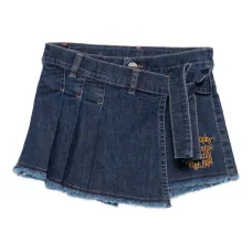 Джинсовая юбка со складками