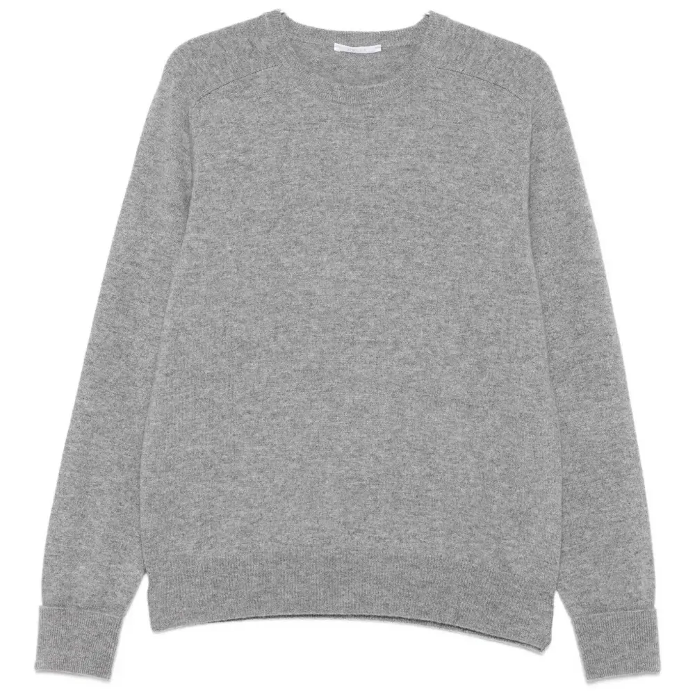 Свитер с круглым вырезом и ребристыми манжетами