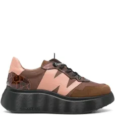 Кроссовки на платформе с кожаными вставками