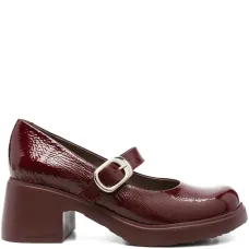 Туфли-лодочки из лакированной кожи на каблуке 60 мм с пряжкой