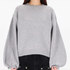 Шерстяной свитер с объемными рукавами