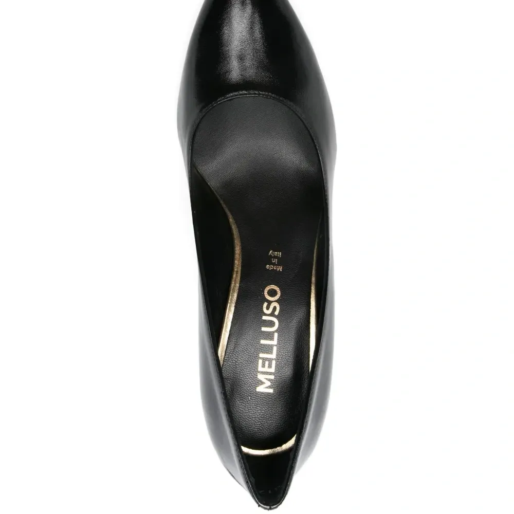 Кожаные туфли-лодочки на каблуке 70 мм