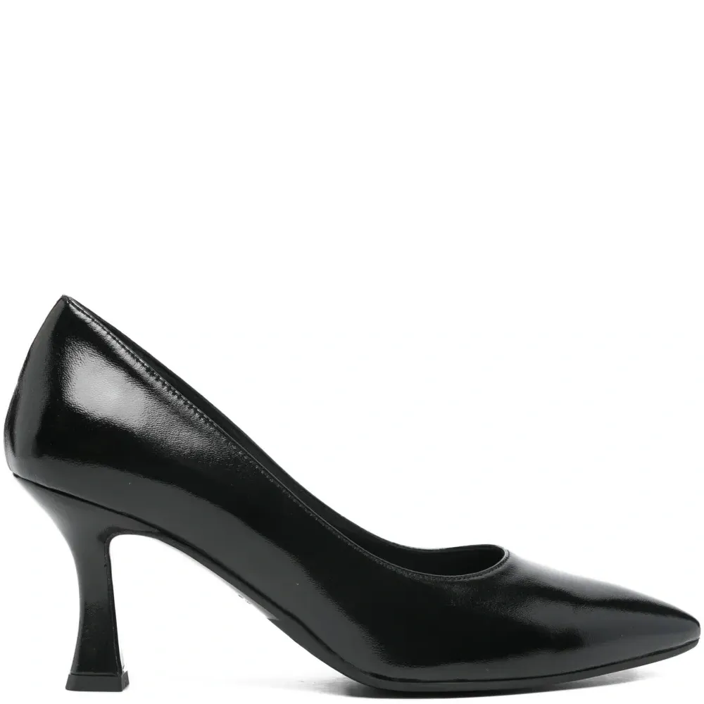 Кожаные туфли-лодочки на каблуке 70 мм