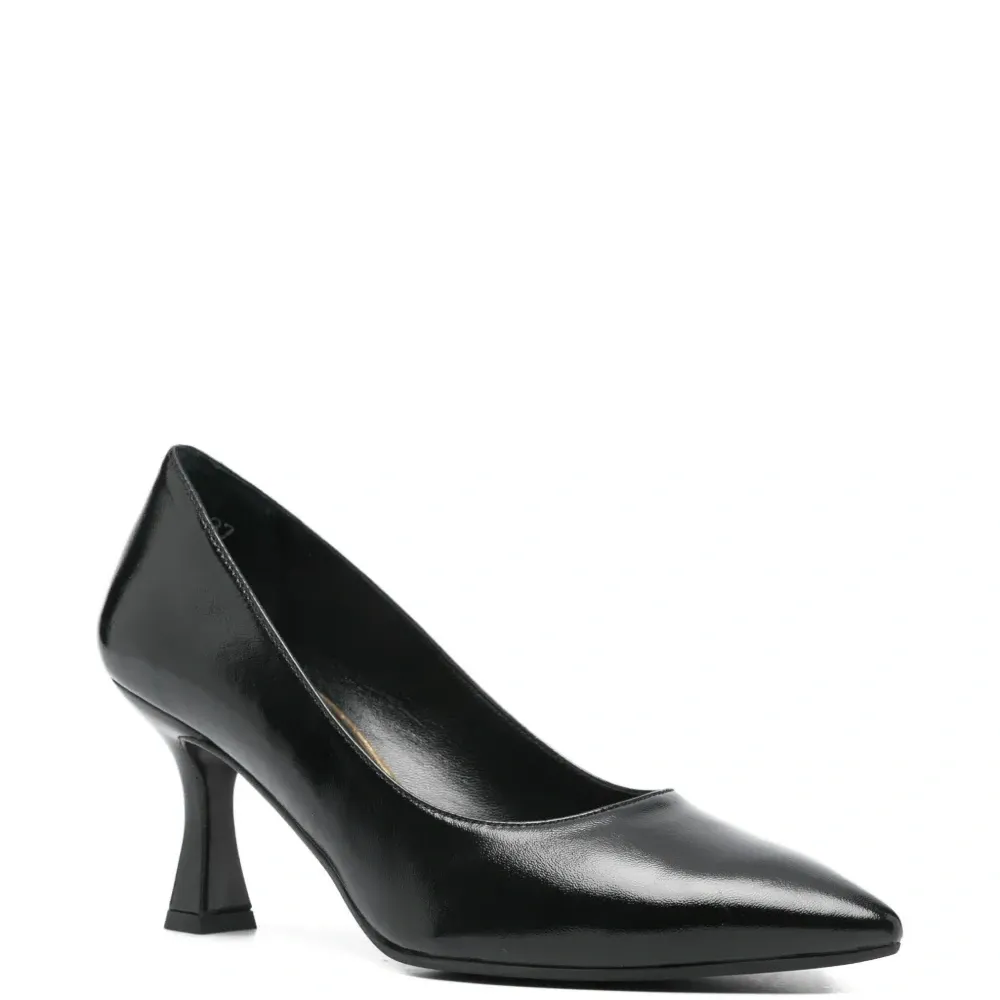 Кожаные туфли-лодочки на каблуке 70 мм