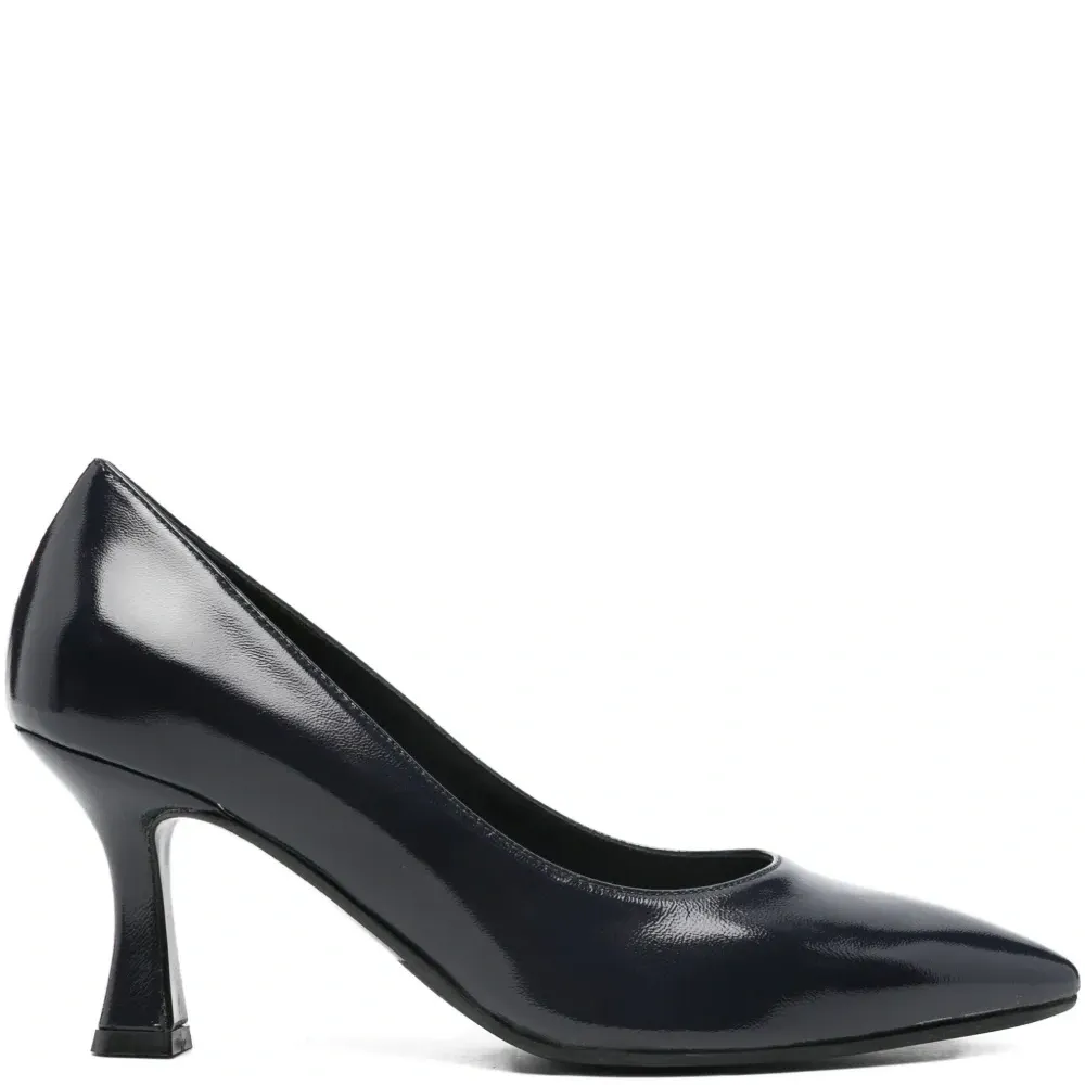 Кожаные туфли-лодочки на каблуке 70 мм