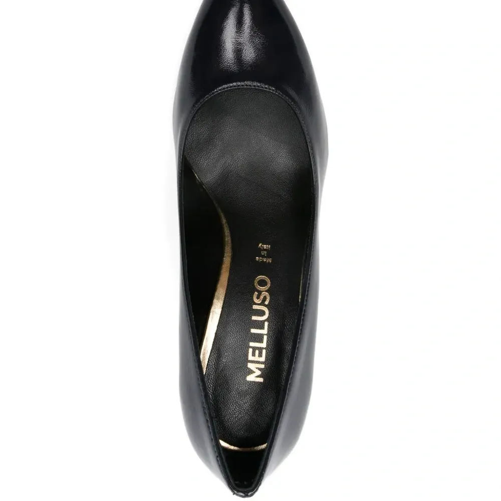 Кожаные туфли-лодочки на каблуке 70 мм