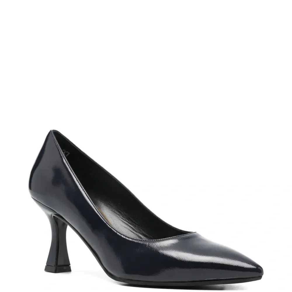 Кожаные туфли-лодочки на каблуке 70 мм