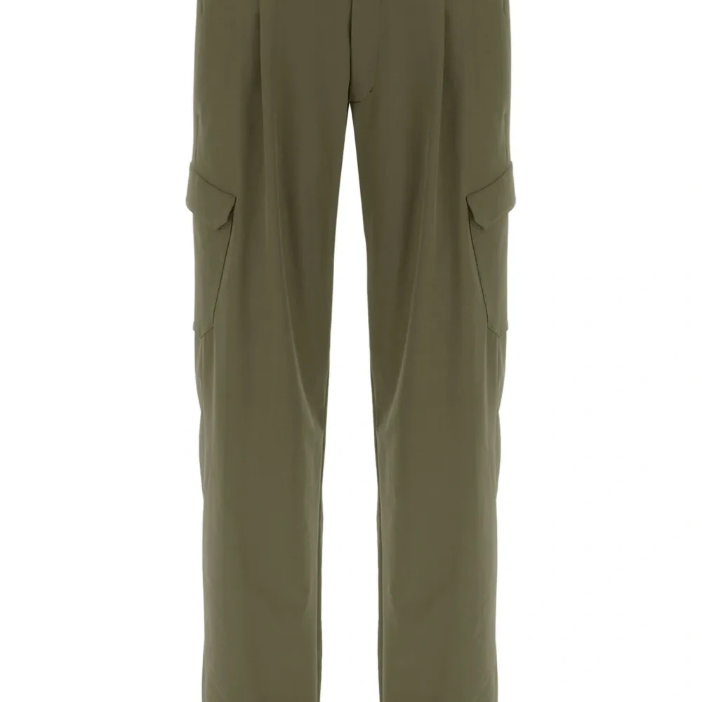 ЗЕЛЁНЫЕ БРЮКИ С ЗАСТЁЖКОЙ-МОЛНИЕЙ НА КАРМАНЕ И ЭЛАСТИЧНЫМ ПОЯСОМ